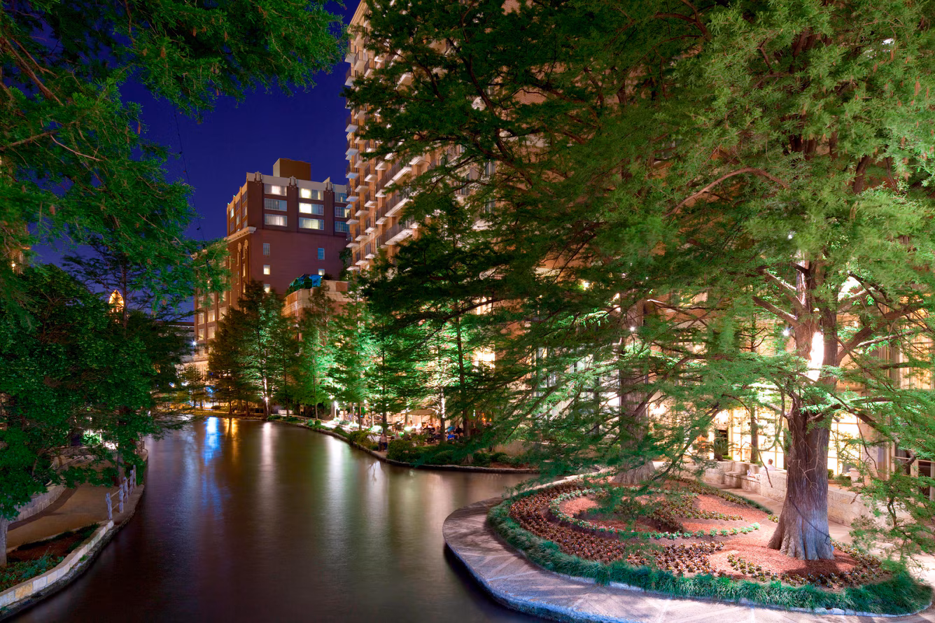 The Westin Riverwalk San Antonio exterior along the River Walk