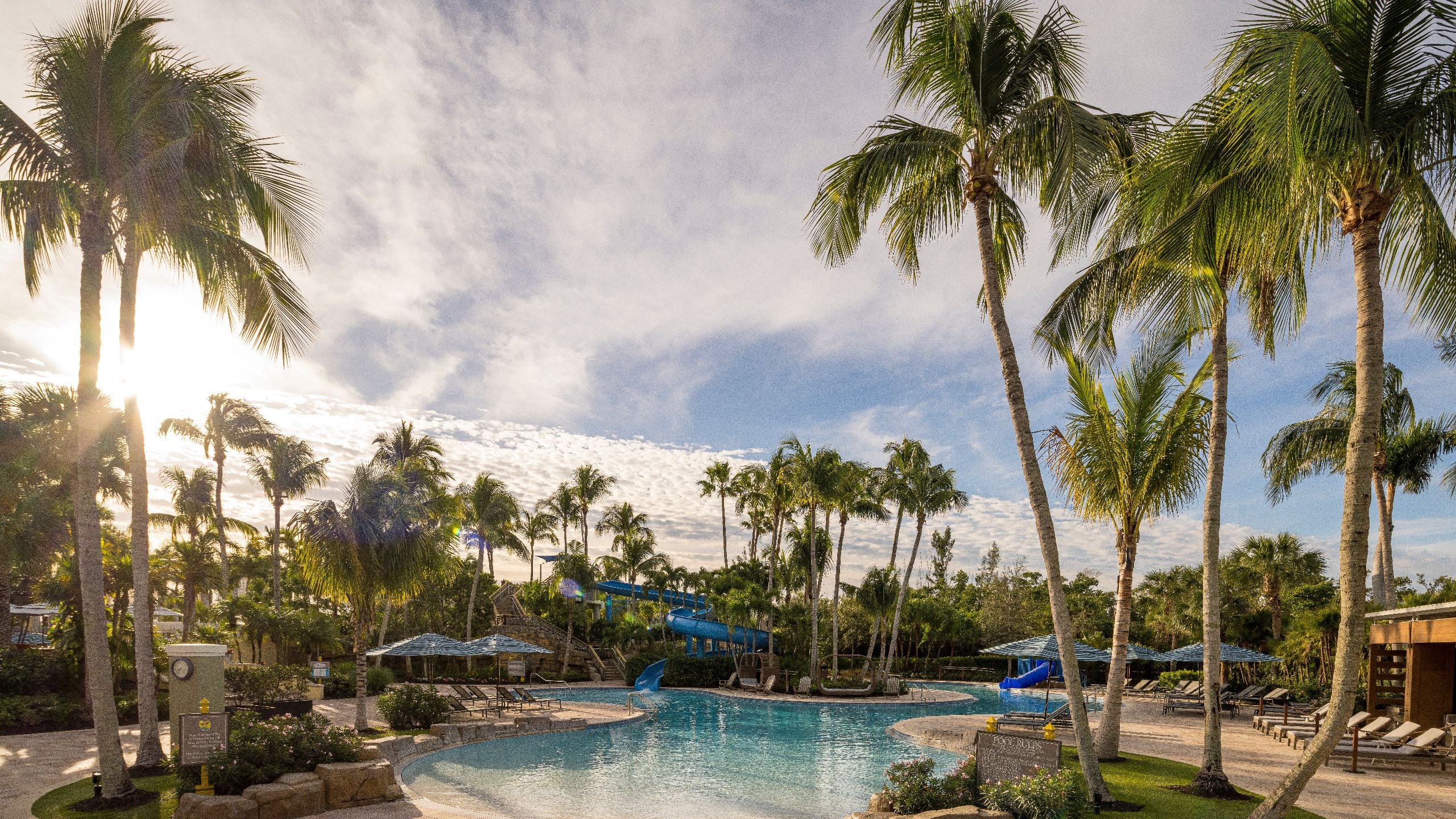 Multi-level adventure pool and water-park complex at Hyatt Regency Coconut Point.